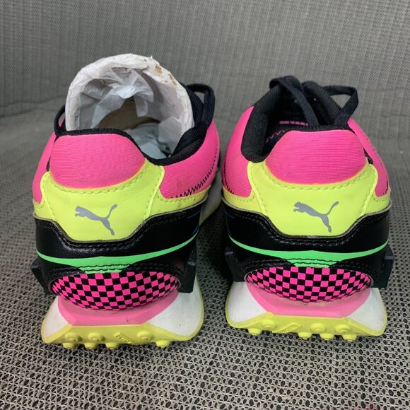 Puma Womens Size 8 Black/Multicolor Retro Running Sneakers - Picture 3 of 7